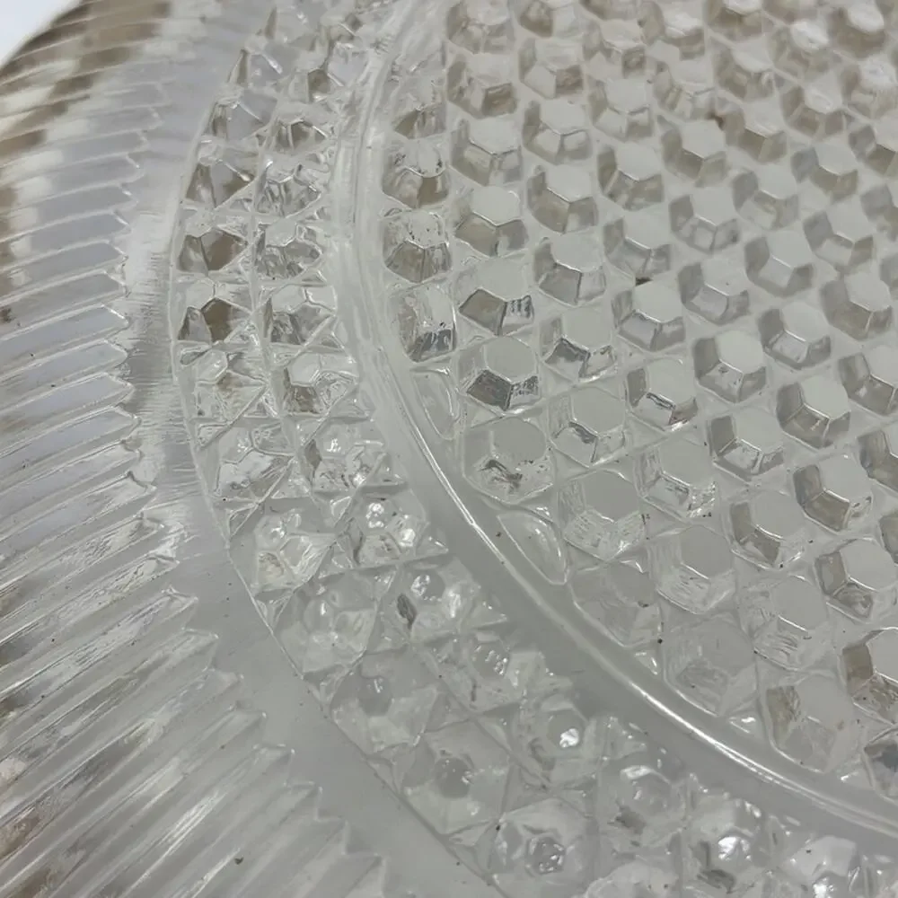 Vintage Bartlett &Collins glass Manhattan clear crystal bowl bulls eye gold trim